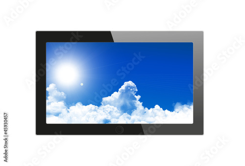 Generic tablet pc on white background.