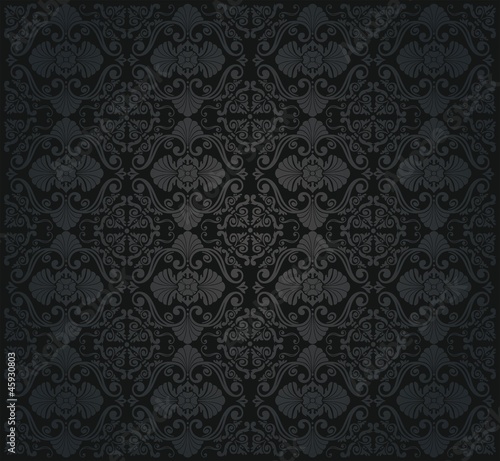 Black victorian wallpaper