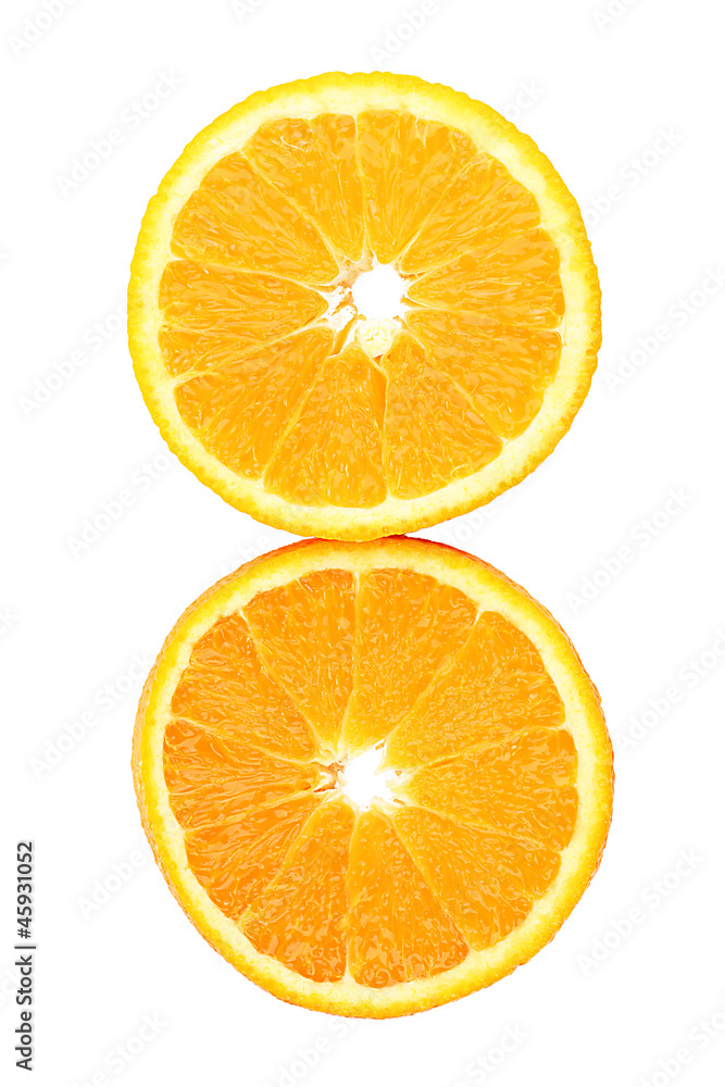 Oranges close up isolated on white Oranges close up isolated on white