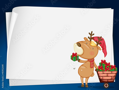 paper sheets and reindeer