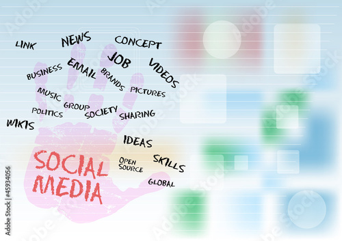 Social media and network, free copy space