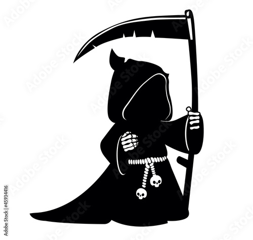 Сartoon grim reaper with scythe