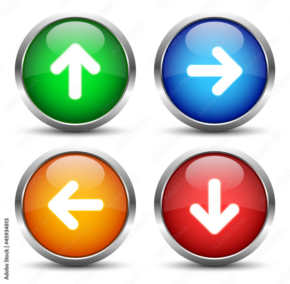 Vektor Pfeil Buttons - Kreislauf im Uhrzeigersinn Vektor Pfeil Buttons - Kreislauf im Uhrzeigersinn