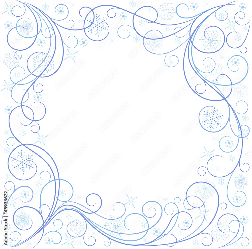 white card with blue snowflakes