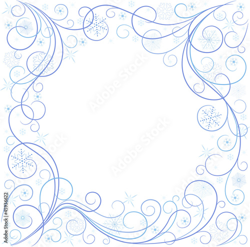 white card with blue snowflakes