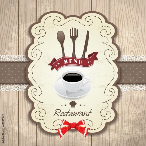 Vintage frame menu design template