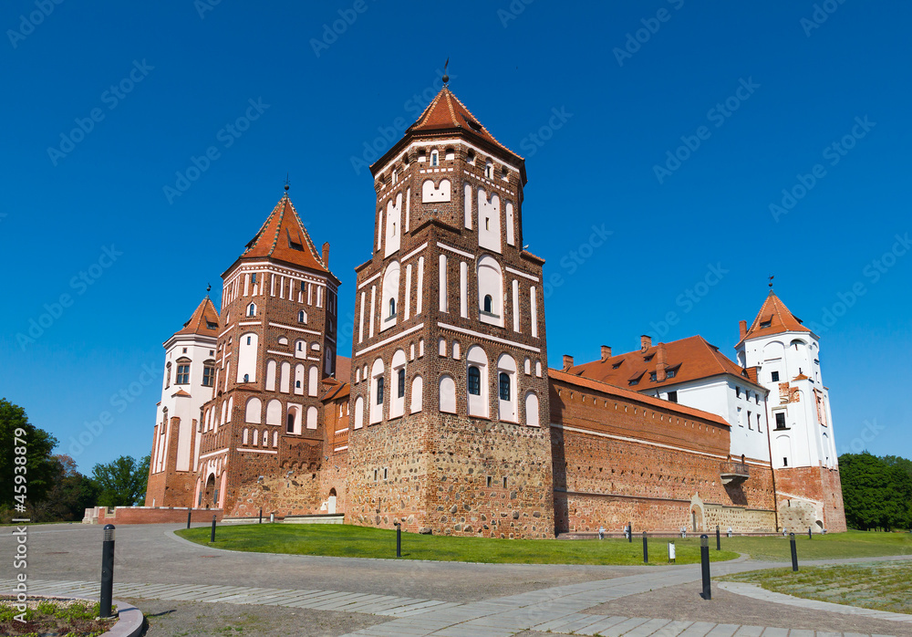 Gothic castle in Mir (Belarus).