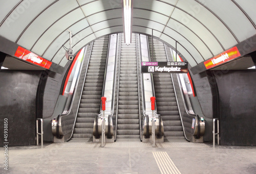 Photography escalator on karlsplatz metro station