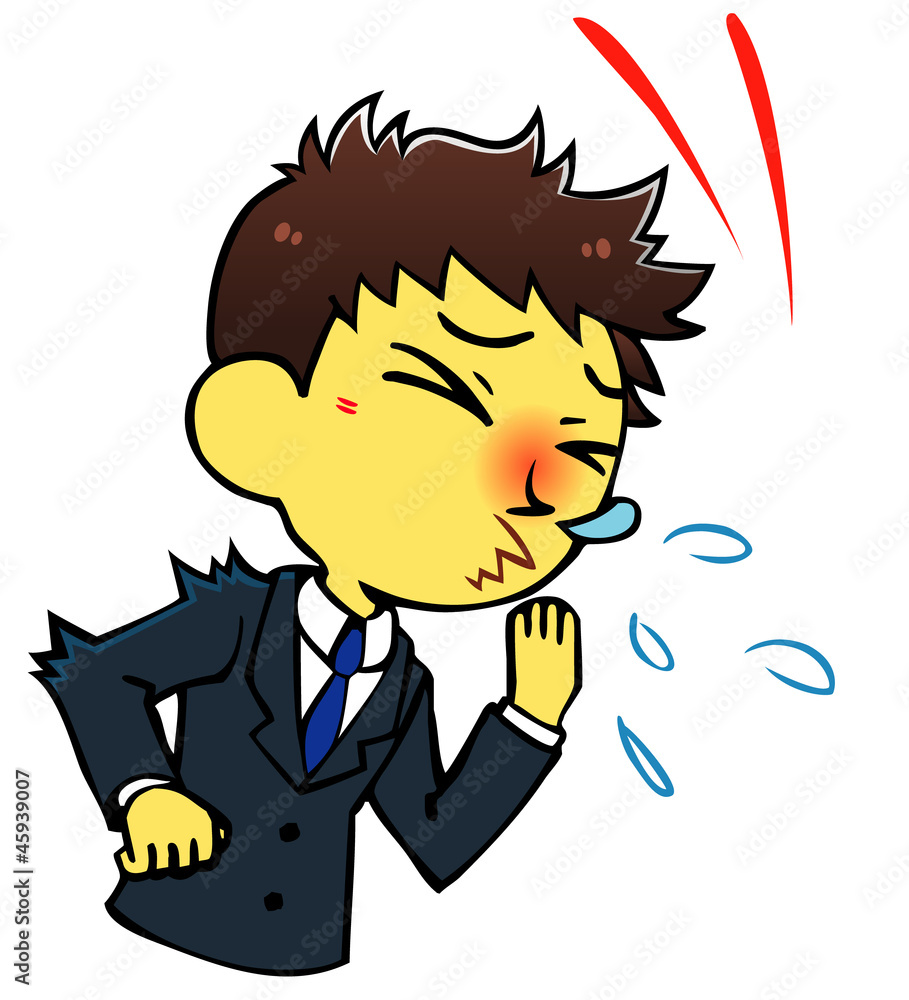 くしゃみをする男性 くしゃみをする男性