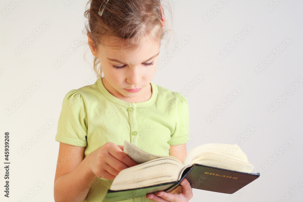 Little girl read bible Little girl read bible
