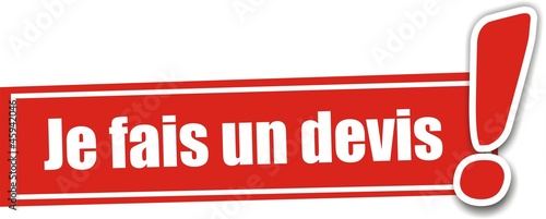 étiquette je fais un devis