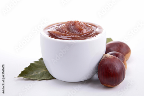 isolated bowl of chestnut spread