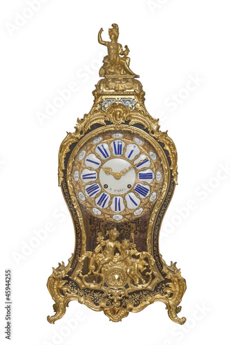 Antique French clock, isolated