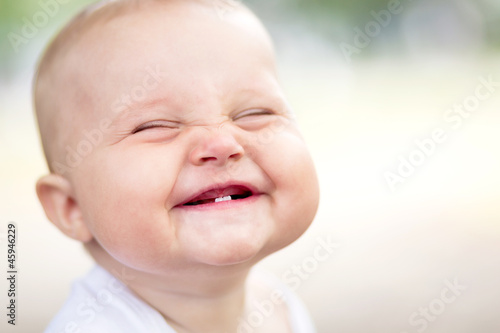Obraz na plátne Beautiful smiling cute baby