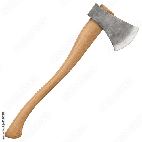 Bilde på lerret axe isolated on white