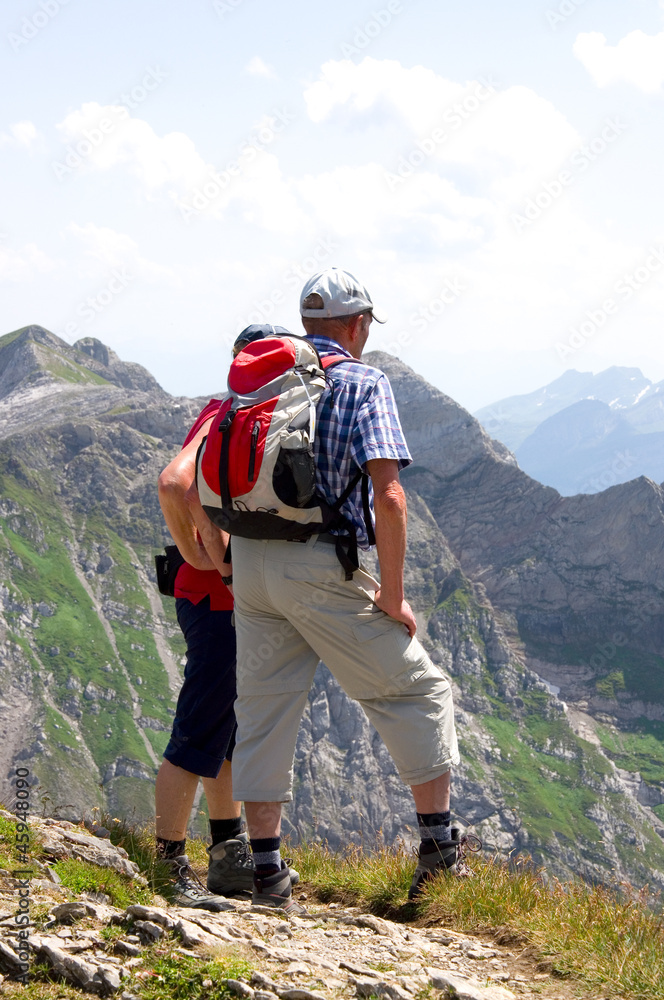 Wanderer im Alpstein - Alpen - Schweiz