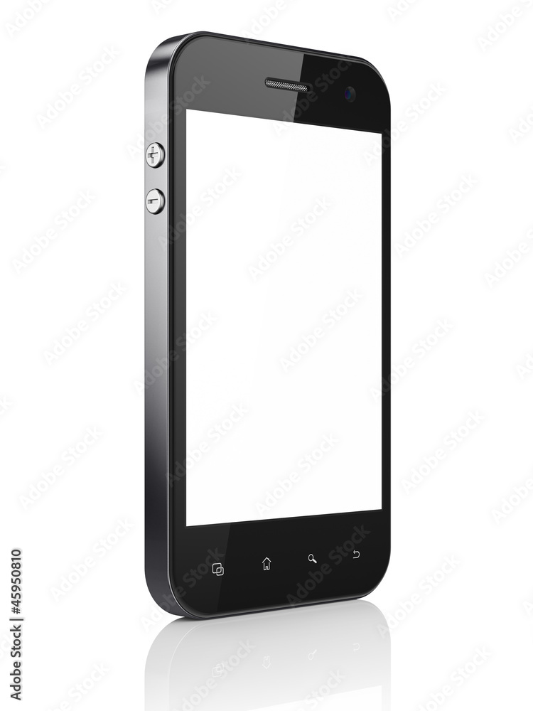 Beautiful smartphone on white background. Generic mobile smart p Beautiful smartphone on white background. Generic mobile smart p