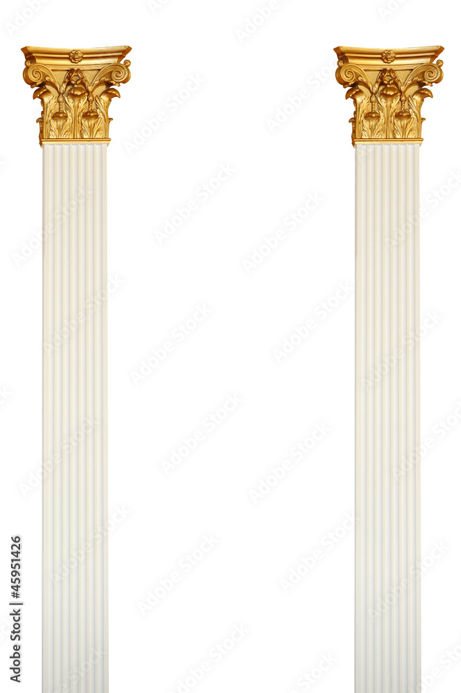 Single greek column isolated on white Single greek column isolated on white