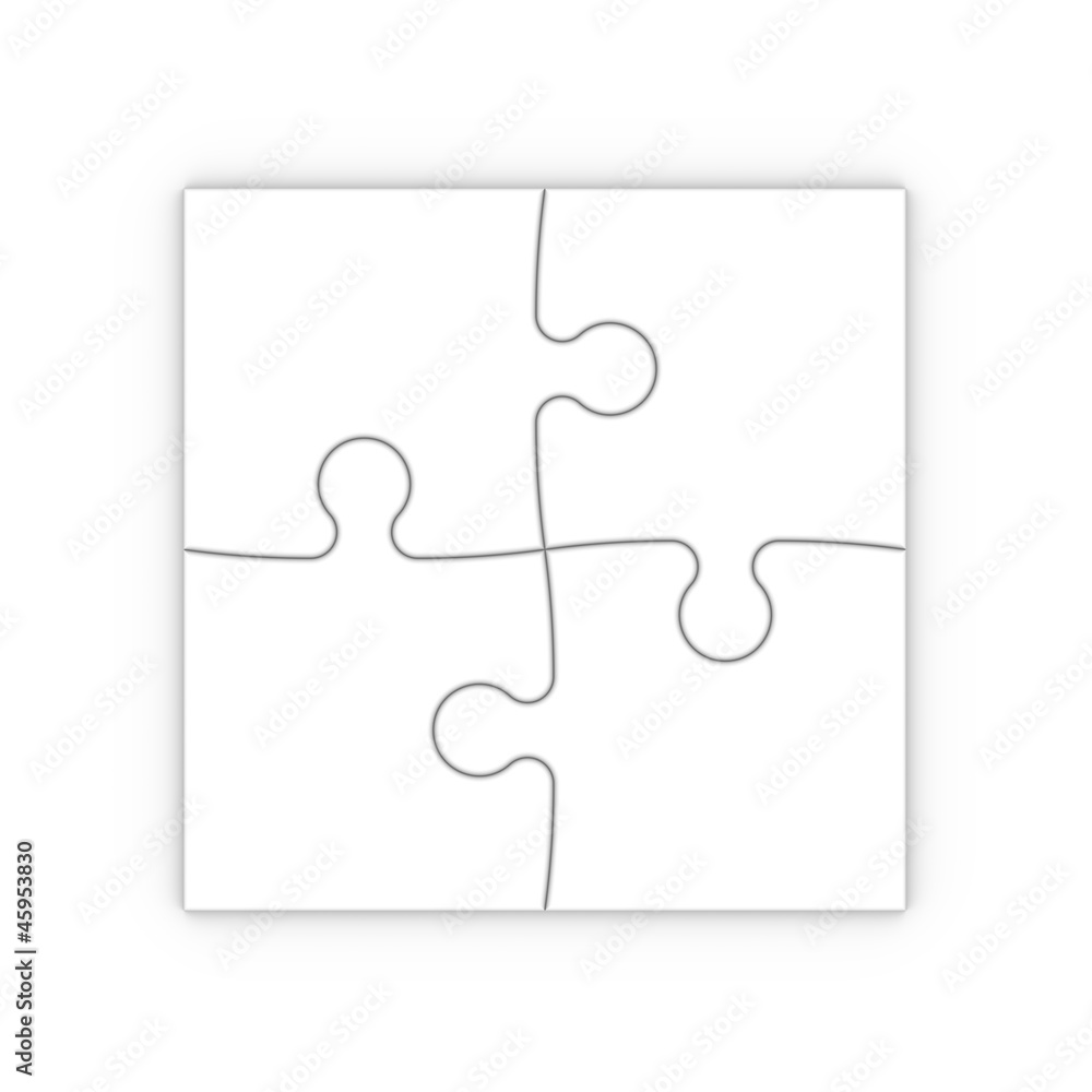 four puzzle pieces with clipping path four puzzle pieces with clipping path