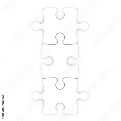 three puzzle pieces with clipping path