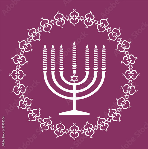 Jewish menorah holiday background , vector illustration