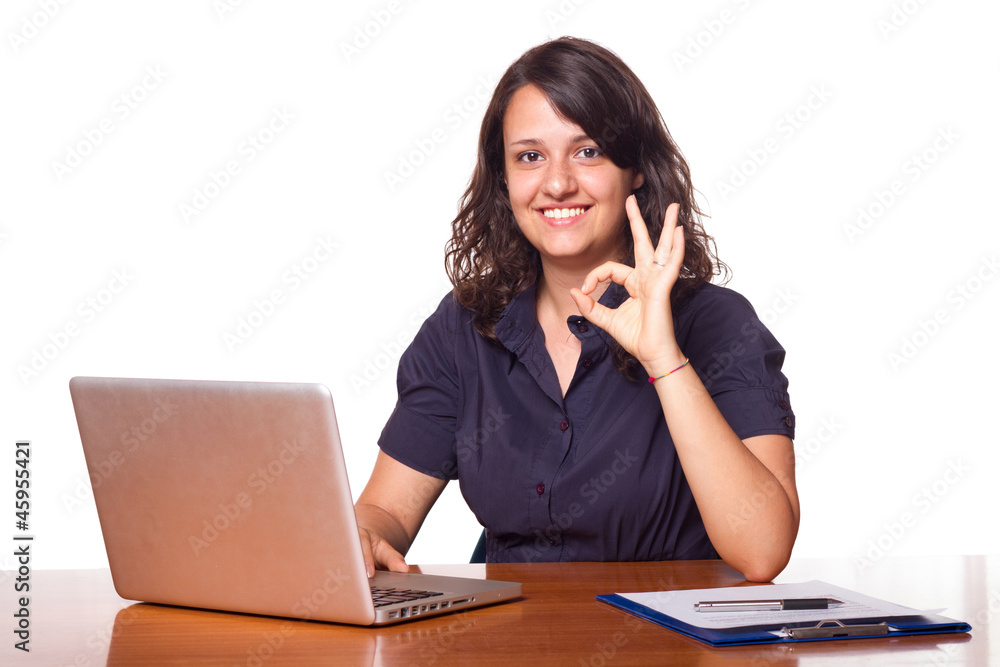 Cheerful Woman, Student or Business Theme Cheerful Woman, Student or Business Theme
