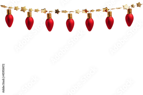 String of Christmas Ornament Lights on Garland