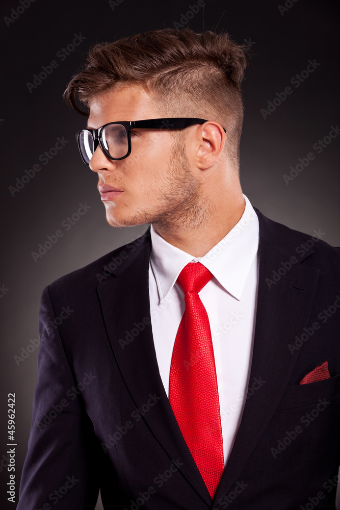 business man looking sideways business man looking sideways