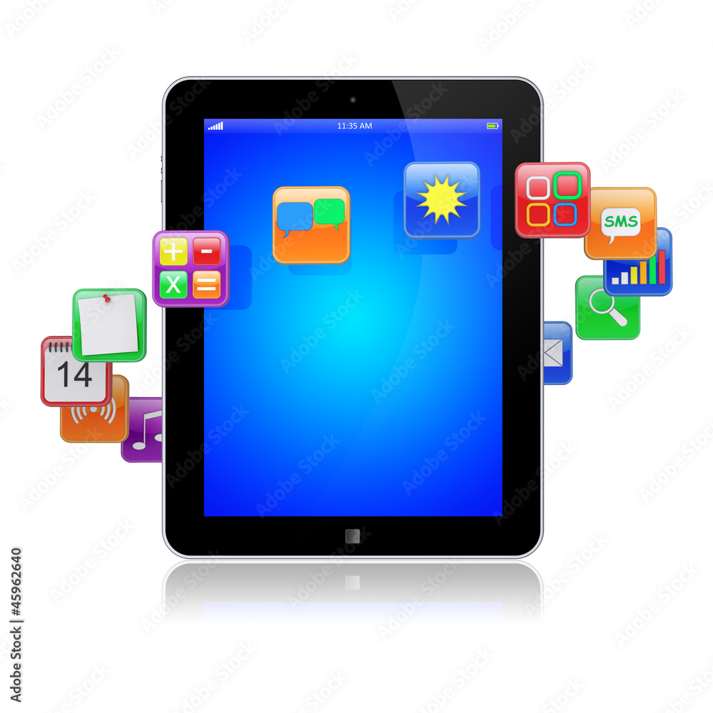 Tablet pc apps icons