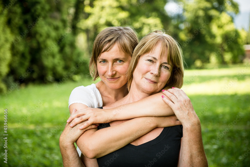 Senior mother with child portrait Senior mother with child portrait