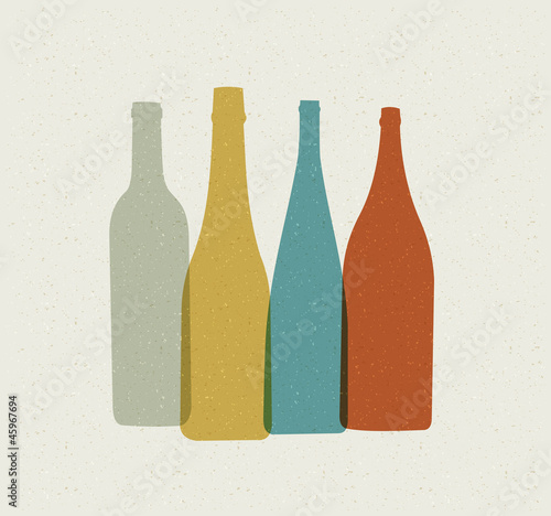 Bottle background. Retro poster.