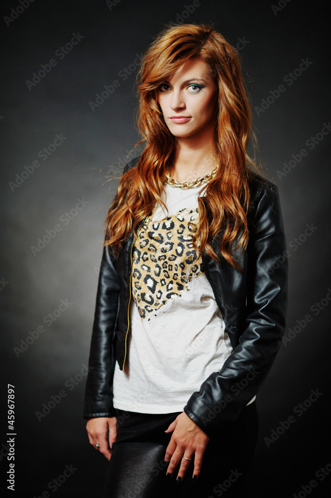 Portrait of woman model with shiny long hair Portrait of woman model with shiny long hair