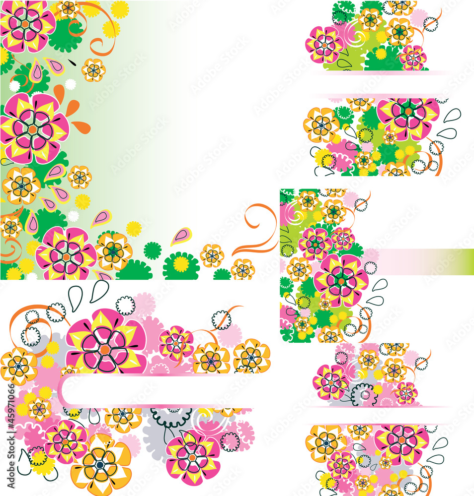 Set of floral card