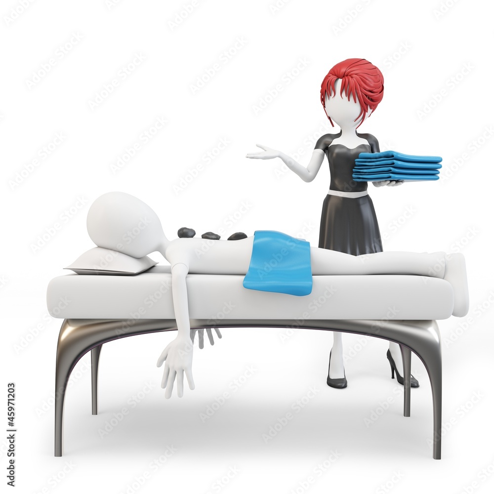 Fototapeta premium 3d man relaxing at spa
