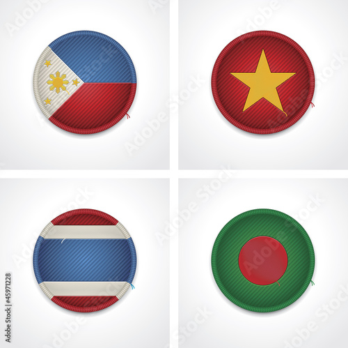 Flags of countries as fabric badges Free Download Flags of countries as fabric badges - GFXLoad