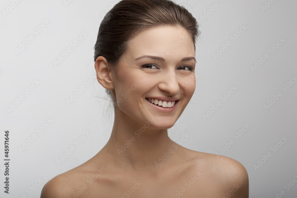 portrait of a beautiful smiling girl with perfect skin portrait of a beautiful smiling girl with perfect skin