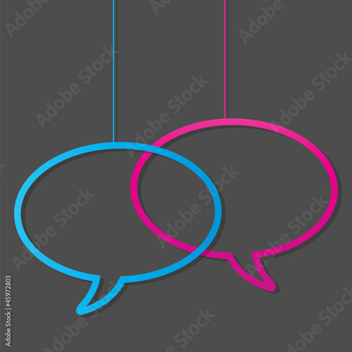 neon color speech bubbles