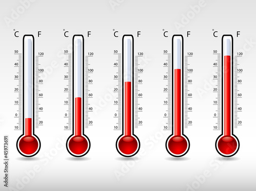 vector thermometers at different levels