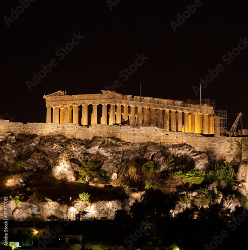Carta da parati la città notturna - Carta da parati Partenone by night