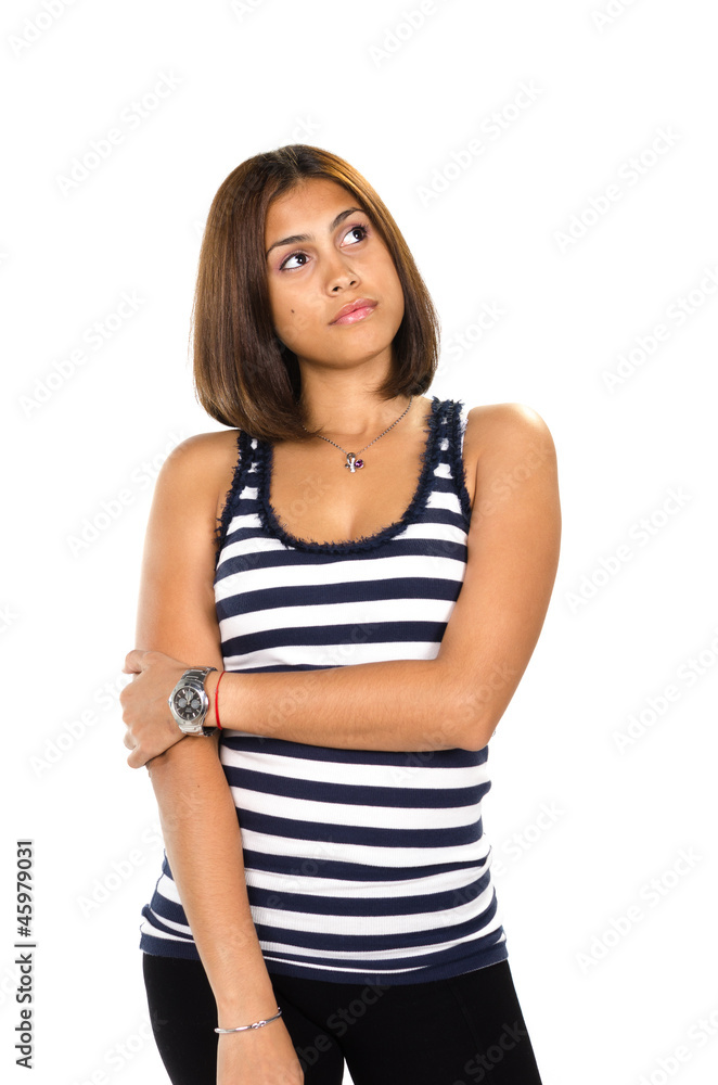 Fototapeta premium Portrait of thoughtful young woman