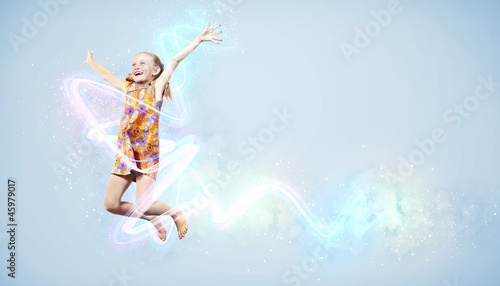 happy kid jumping