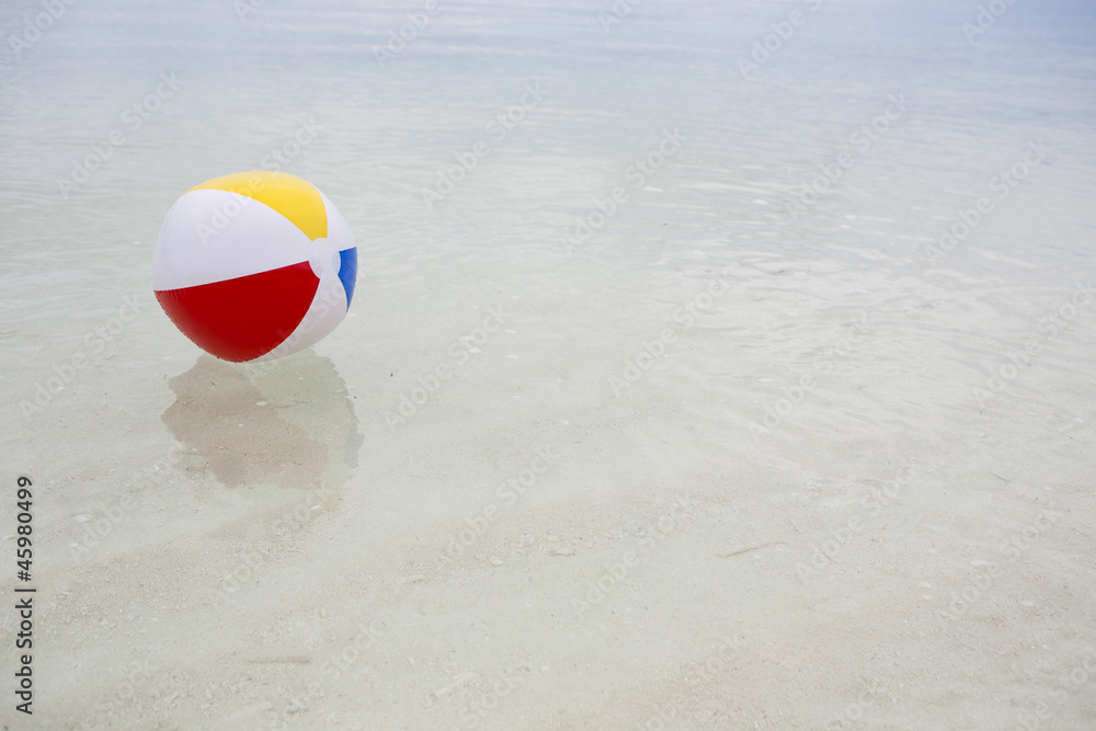 beach ball in the sea