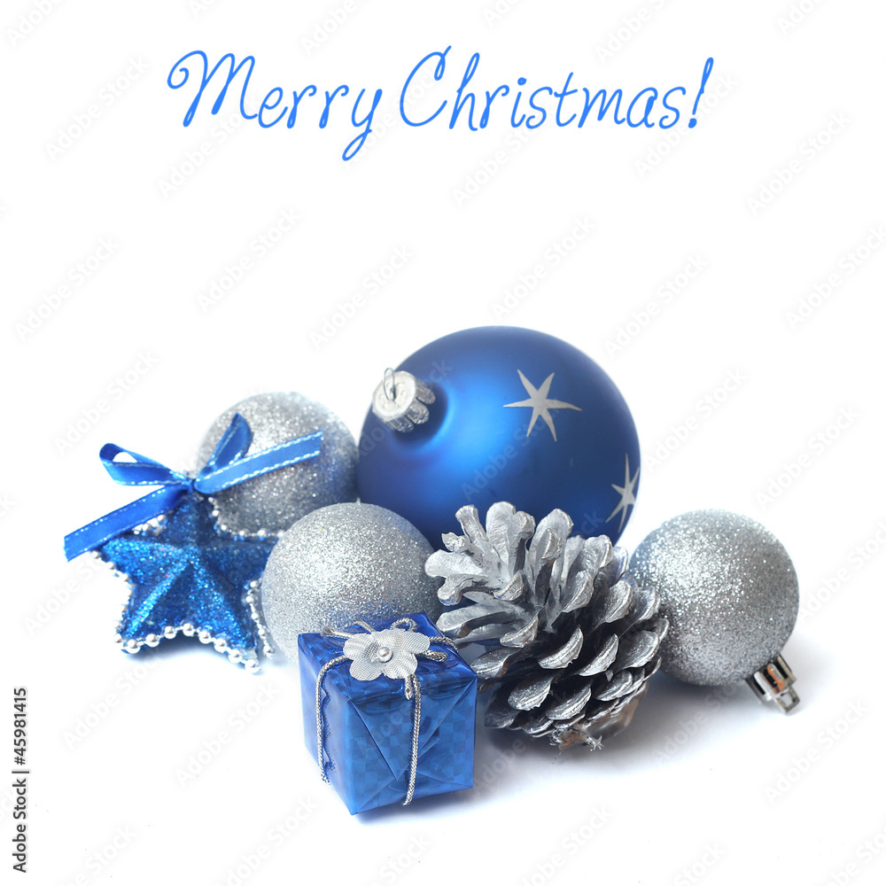 Blue christmas balls