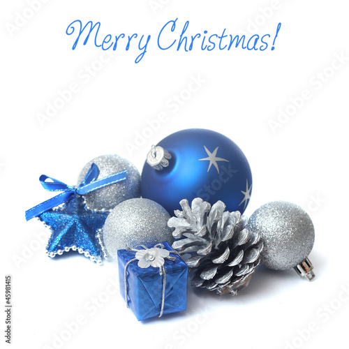 Obraz na płótnie Blue christmas balls w salonie