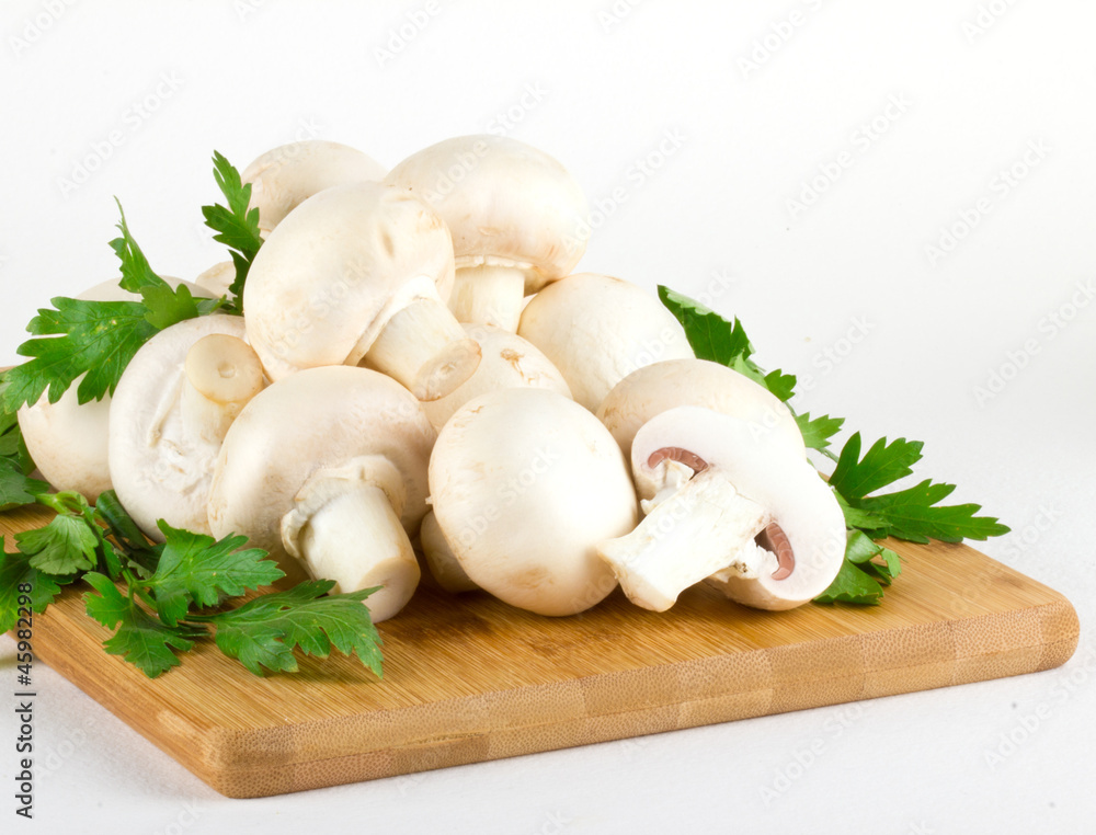 White mushrooms White mushrooms