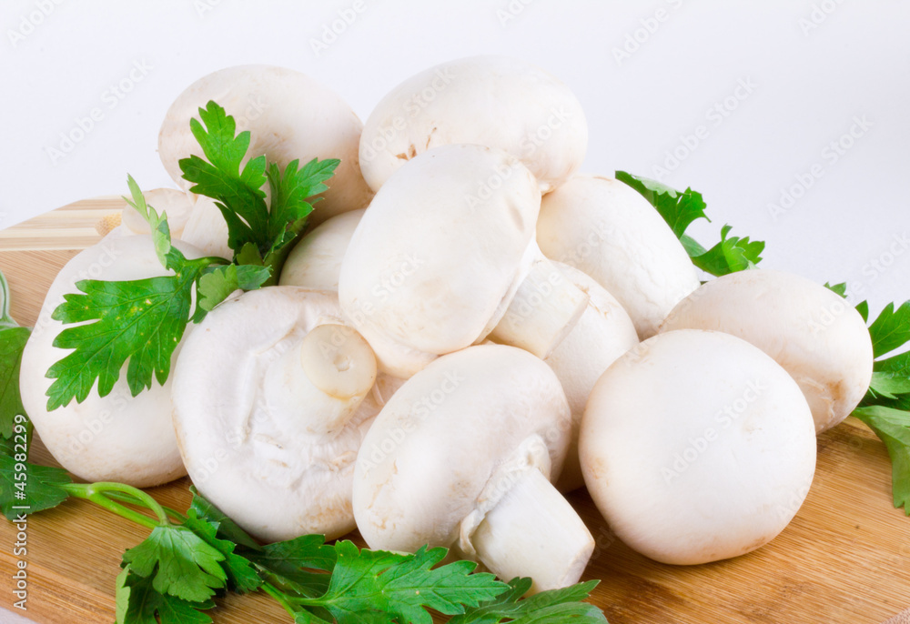 White mushrooms White mushrooms