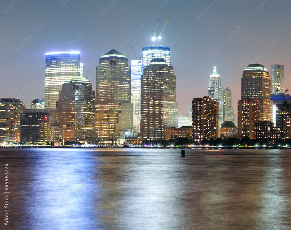 Obraz premium New York City Manhattan panorama zmierzchu