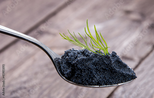 Caviar and Dill on a Spoon