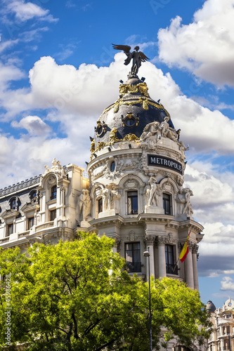 Metropolis building facade located at Madrid, Spain