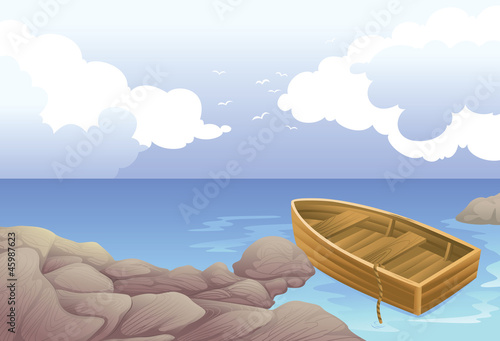 a boat in sea